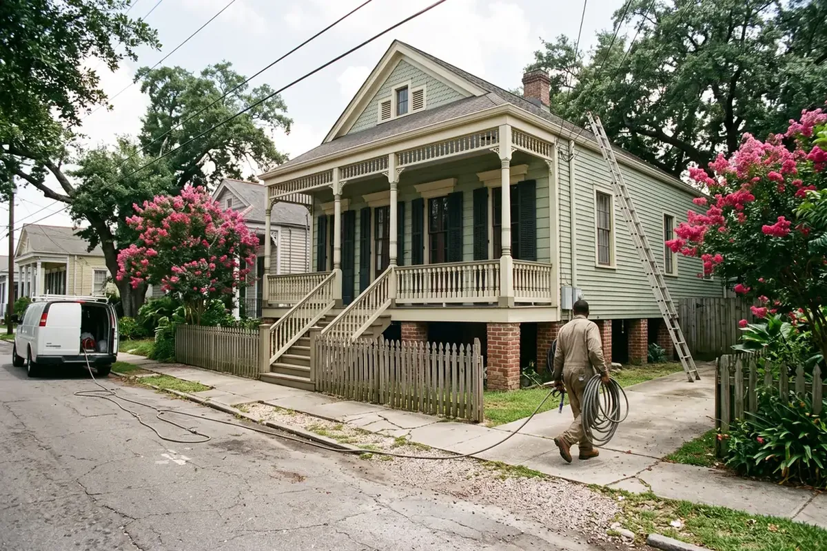 Historic raised Creole cottage in Gretna, Louisiana